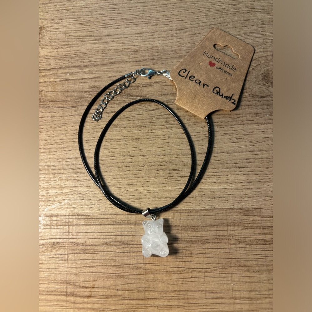 Clear Quartz Gummy Bear necklace